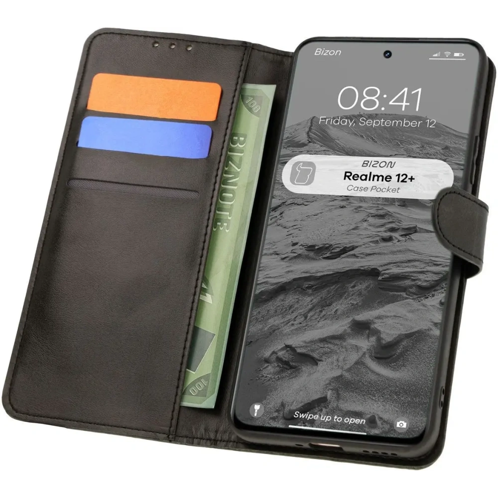 Etui z klapką Bizon Case Pocket do Realme 12+ czarne