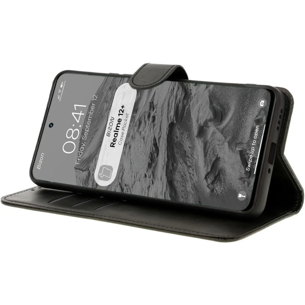 Etui z klapką Bizon Case Pocket do Realme 12+ czarne