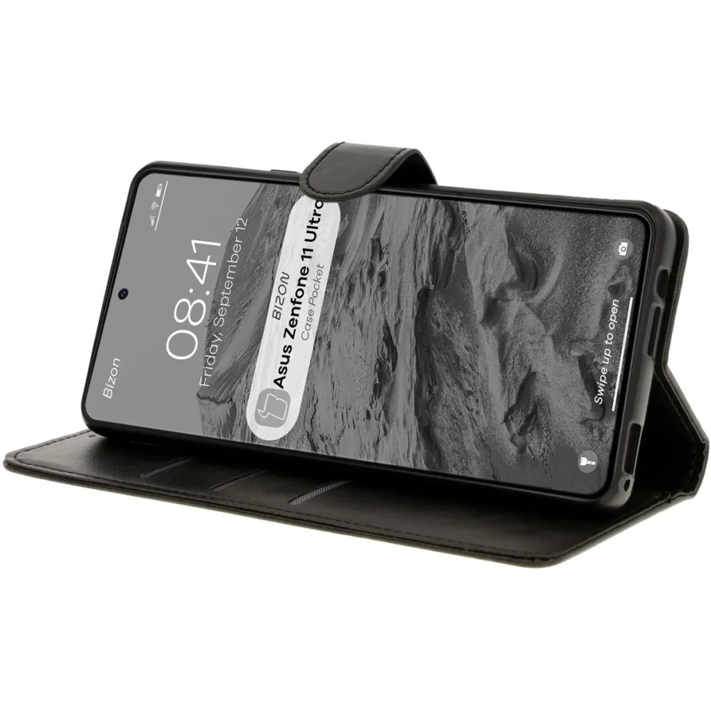 Etui z klapką Bizon Case Pocket do Asus Zenfone 11 Ultra czarne