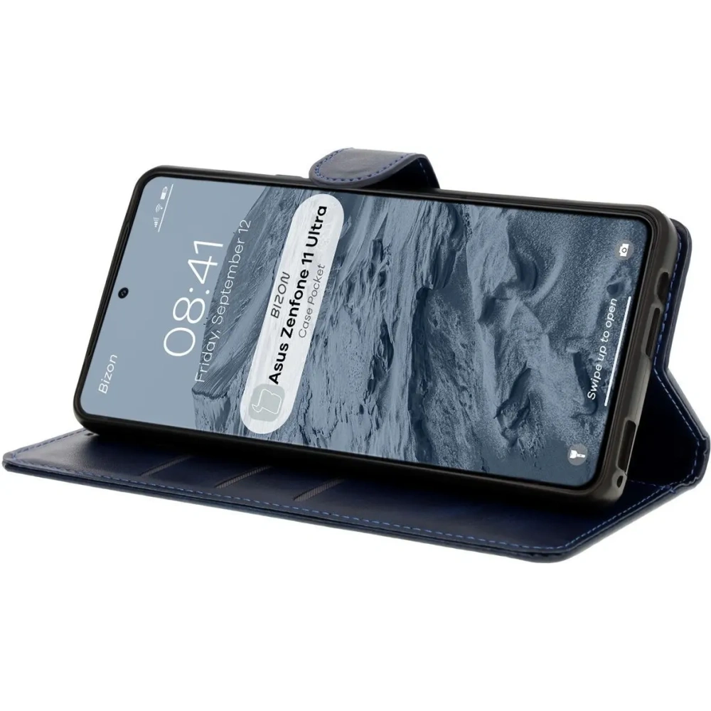 Etui z klapką Bizon Case Pocket do Asus Zenfone 11 Ultra granatowe