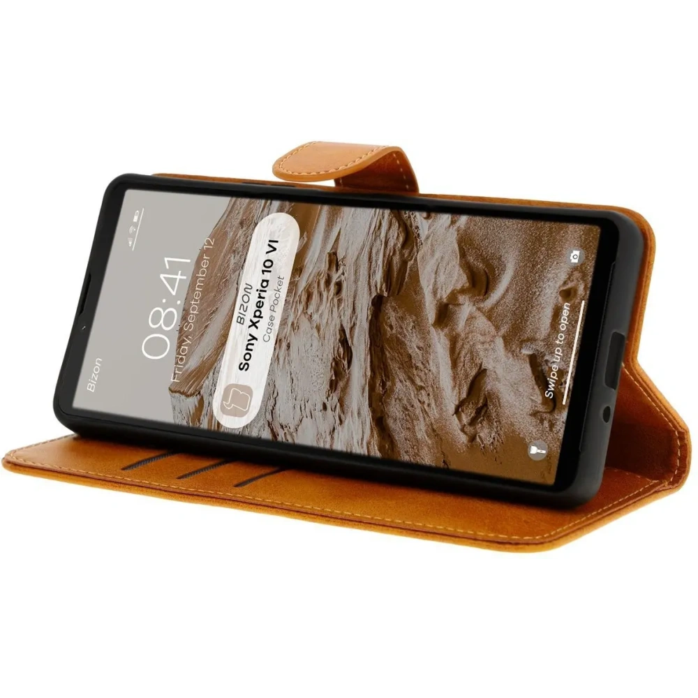 Etui z klapką Bizon Case Pocket do Sony Xperia 10 VI brązowe