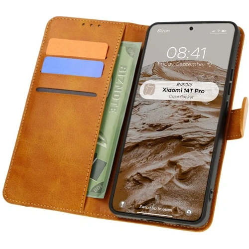 Kup Etui z klapką Bizon Case Pocket do Xiaomi 14T Pro hnědé - BIZ7019 - {ean13} - Sklep Home Screen