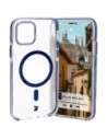 Etui s magnetickým prstenem Bizon Case Marco pro Apple iPhone 12 Pro / 12 průhledné s modrým rámečkem