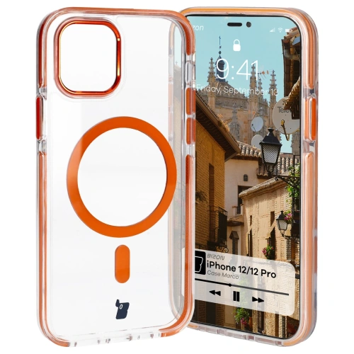 Buy Bizon Case Marco Apple iPhone 12 Pro / 12 clear with orange frame - BIZ7024 - {ean13} - Home Screen Store Europe