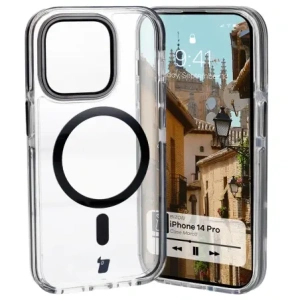 Kup Etui z pierścieniem magnetycznym Bizon Case Marco do Apple iPhone 14 Pro przezroczyste z czarną ramką - BIZ7025 - {ean13} - Sklep Home Screen