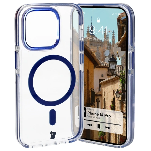 Kup Bizon Case Marco Apple iPhone 14 Pro transparent cu cadru albastru - BIZ7026 - {ean13} - Sklep Home Screen
