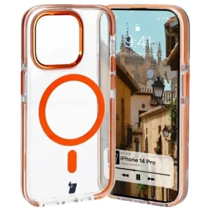 Kup Etui z pierścieniem magnetycznym Bizon Case Marco do Apple iPhone 14 Pro przezroczyste z pomarańczową ramką - BIZ7027 - {ean13} - Sklep Home Screen
