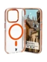 Etui z pierścieniem magnetycznym Bizon Case Marco do Apple iPhone 14 Pro przezroczyste z pomarańczową ramką