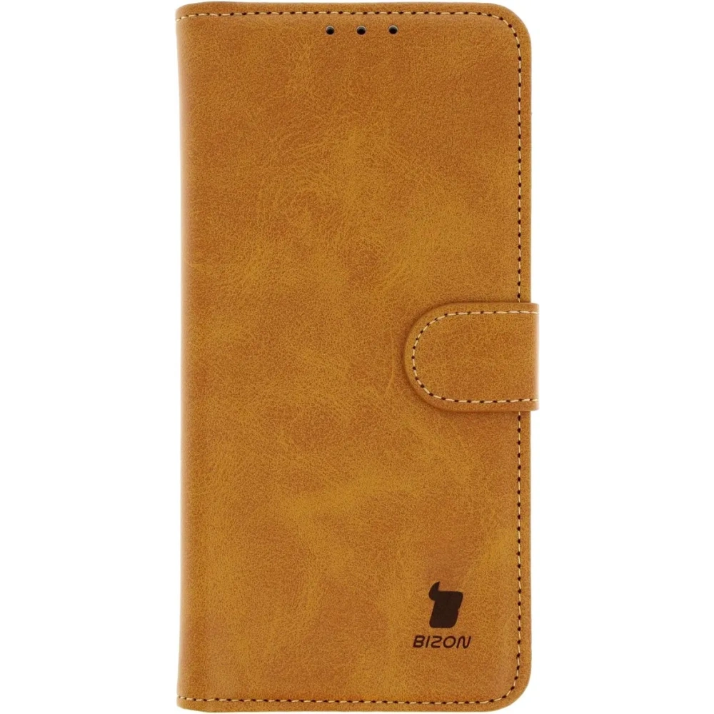 Etui z klapką Bizon Case Pocket do Motorola Edge 50 Neo brązowe
