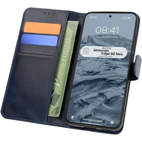 Kup Bizon Case Pocket Motorola Edge 50 Neo albastru închis - BIZ7030 - {ean13} - Sklep Home Screen