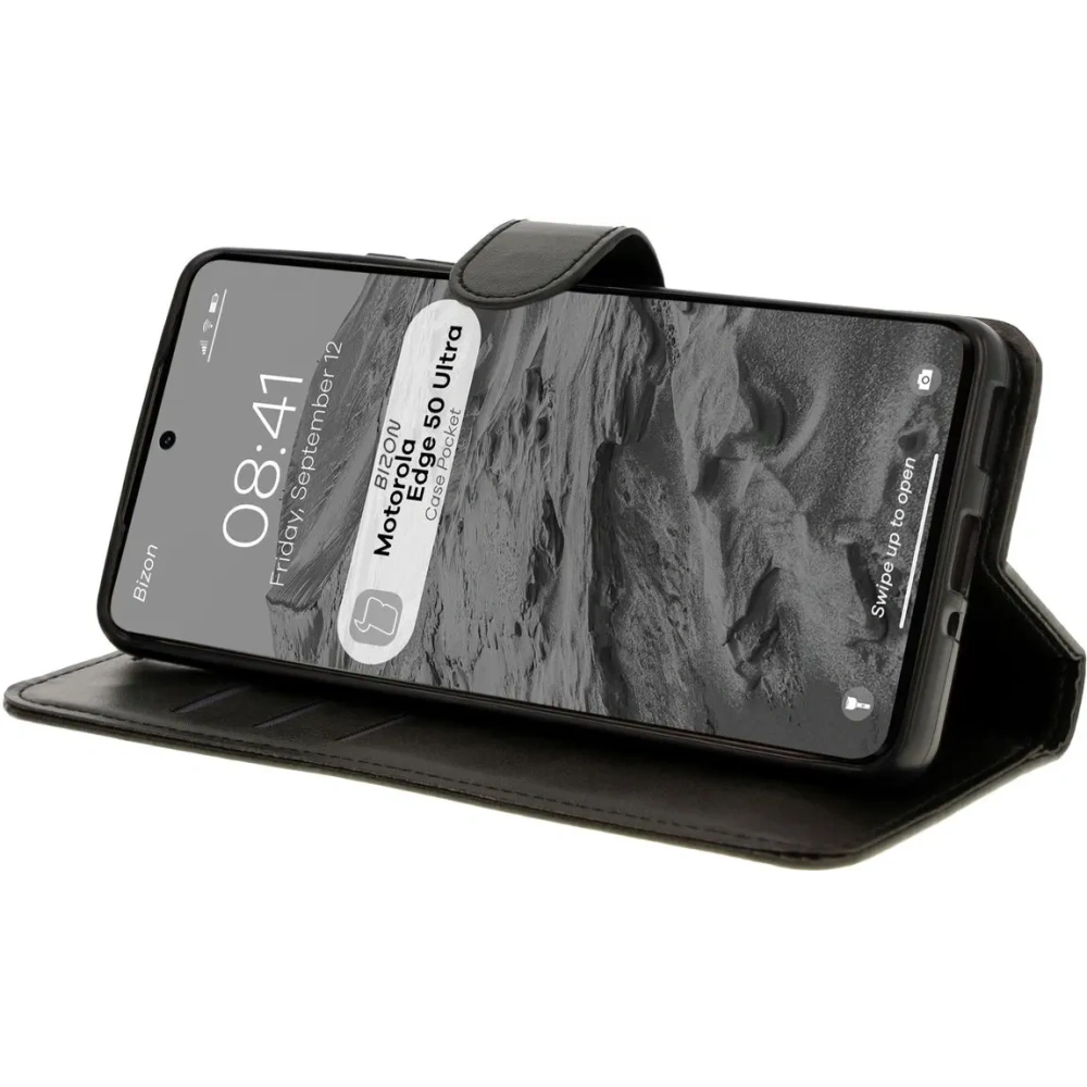 Etui z klapką Bizon Case Pocket do Motorola Edge 50 Ultra czarne