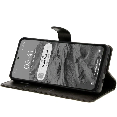 Kup Etui z klapką Bizon Case Pocket do Motorola Moto G35 5G czarne - BIZ7035 - {ean13} - Sklep Home Screen
