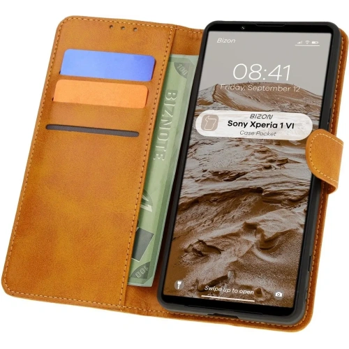 Kup Etui z klapką Bizon Case Pocket do Sony Xperia 1 VI brązowe - BIZ7040 - {ean13} - Sklep Home Screen