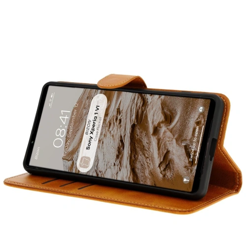 Kup Etui z klapką Bizon Case Pocket do Sony Xperia 1 VI brązowe - BIZ7040 - {ean13} - Sklep Home Screen