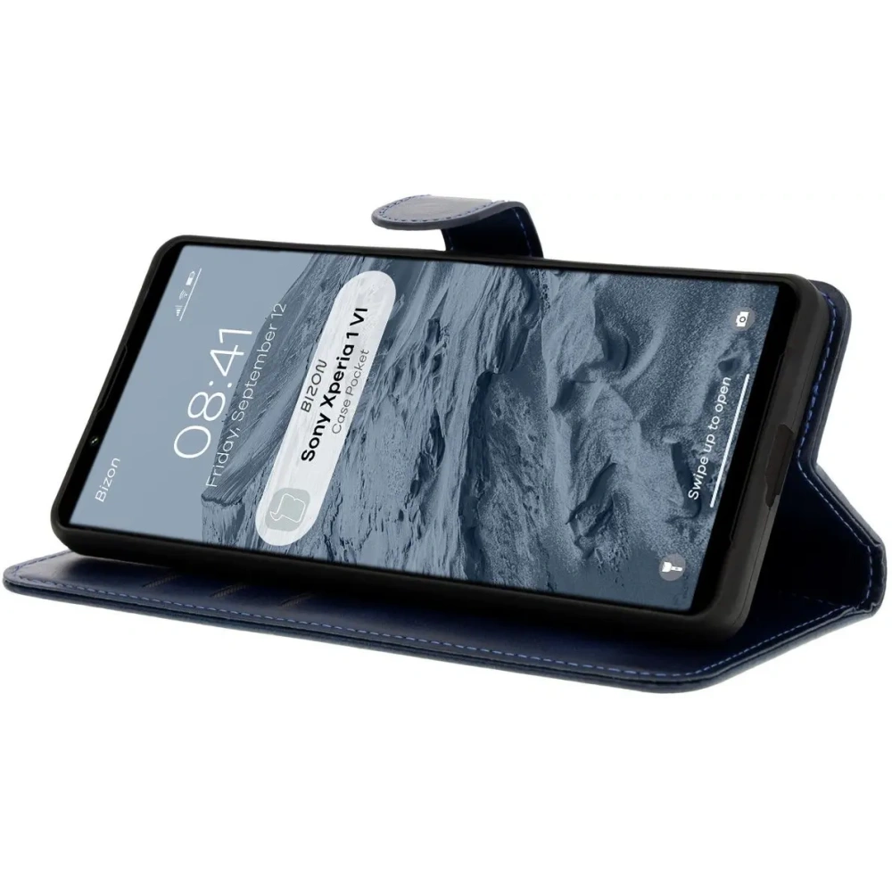 Etui z klapką Bizon Case Pocket do Sony Xperia 1 VI granatowe