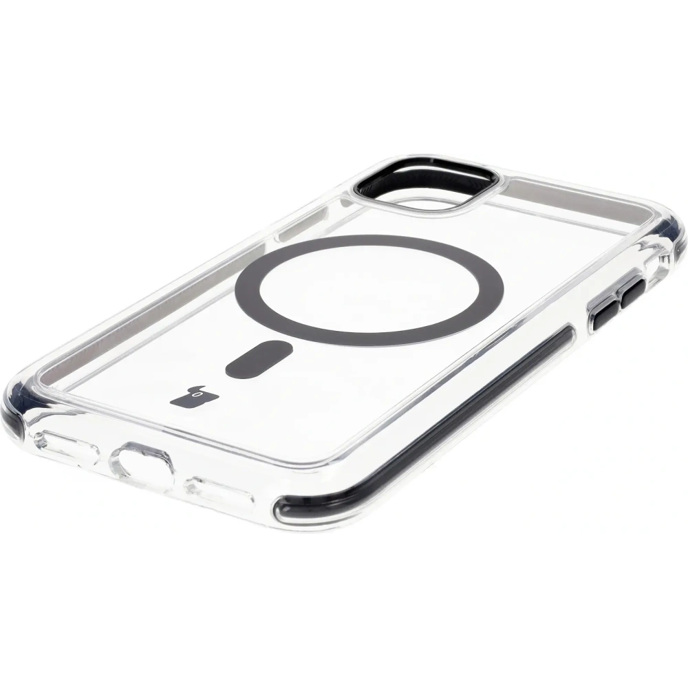 Etui z pierścieniem magnetycznym Bizon Case Marco do Apple iPhone 11 przezroczyste z czarną ramką