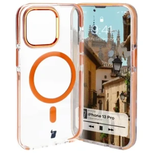 Kup Etui z pierścieniem magnetycznym Bizon Case Marco do Apple iPhone 13 Pro przezroczyste z pomarańczową ramką - BIZ7045 - {ean13} - Sklep Home Screen