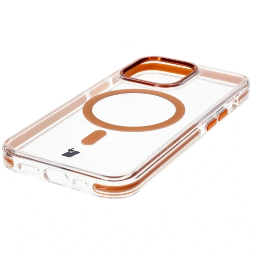 Kup Etui z pierścieniem magnetickým Bizon Case Marco do Apple iPhone 13 Pro průhledné s oranžovým rámem - BIZ7045 - {ean13} - Sklep Home Screen