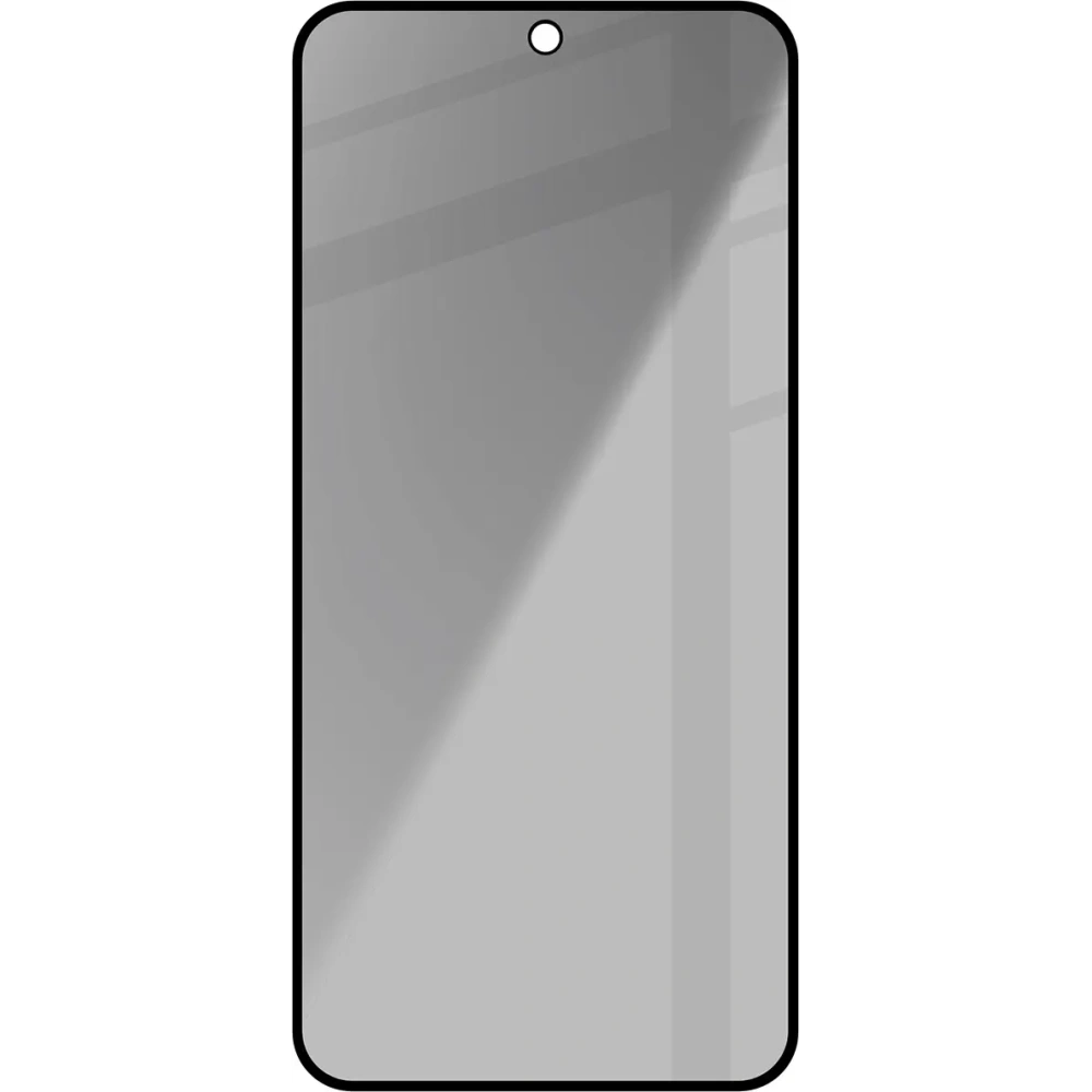 Prywatyzujące szkło hartowane Bizon Glass Edge Shadow do Samsung Galaxy S24 FE przyciemniane z czarną ramką