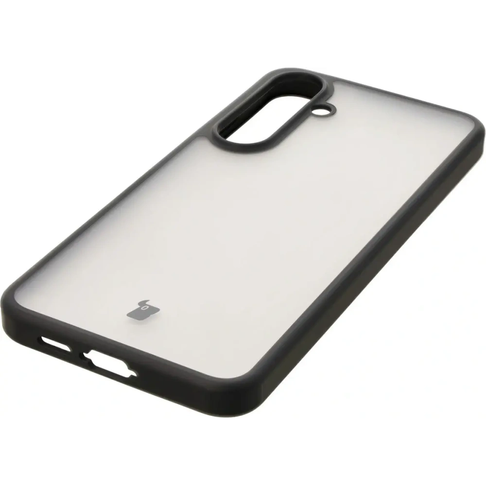 Etui Bizon Case Angelo do Samsung Galaxy S24 FE przydymione z czarną ramką