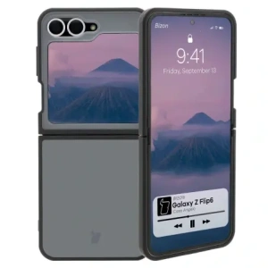 Kup Bizon Case Angelo Samsung Galaxy Z Flip6 fumurii cu un cadru negru - BIZ7050 - {ean13} - Sklep Home Screen