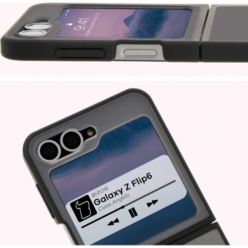 Buy Bizon Case Angelo Samsung Galaxy Z Flip6 smoky with a black frame - BIZ7050 - {ean13} - Home Screen Store Europe