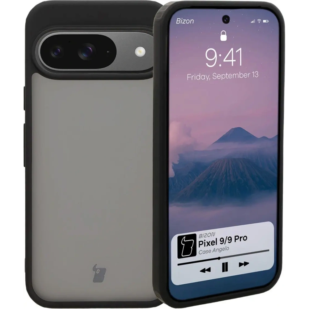 Etui Bizon Case Angelo do Google Pixel 9 / 9 Pro przydymione z czarną ramką