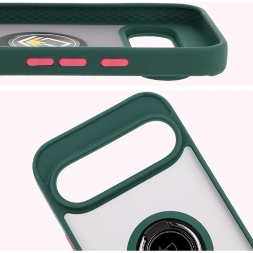 Kup Bizon Case Hybrid Ring Google Pixel 9 / 9 Pro rauchig mit einem dunkelgrünen Rahmen - BIZ7053 - {ean13} - Sklep Home Screen