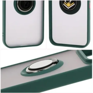 Kup Etui z uchwytem na palec Bizon Case Hybrid Ring do Google Pixel 9 / 9 Pro przydymione z ciemnozieloną ramką - BIZ7053 - {ean13} - Sklep Home Screen