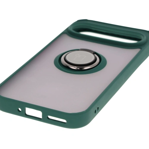 Kup Bizon Case Hybrid Ring Google Pixel 9 / 9 Pro rauchig mit einem dunkelgrünen Rahmen - BIZ7053 - {ean13} - Sklep Home Screen