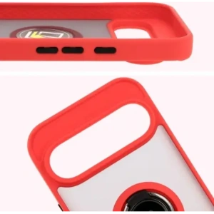 Kup Etui z uchwytem na palec Bizon Case Hybrid Ring do Google Pixel 9 / 9 Pro przydymione z czerwoną ramką - BIZ7055 - {ean13} - Sklep Home Screen