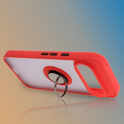 Kup Etui s úchopem na prst Bizon Case Hybrid Ring pro Google Pixel 9 / 9 Pro kouřové s červeným rámečkem - BIZ7055 - {ean13} - Sklep Home Screen