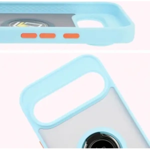 Kup Etui z uchwytem na palec Bizon Case Hybrid Ring do Google Pixel 9 / 9 Pro przydymione z jasnoniebieską ramką - BIZ7057 - {ean13} - Sklep Home Screen