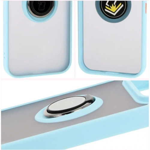 Kup Etui z uchwytem na palec Bizon Case Hybrid Ring do Google Pixel 9 / 9 Pro przydymione z jasnoniebieską ramką - BIZ7057 - {ean13} - Sklep Home Screen