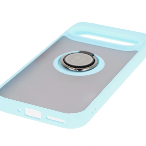 Kup Etui z uchwytem na palec Bizon Case Hybrid Ring do Google Pixel 9 / 9 Pro przydymione z jasnoniebieską ramką - BIZ7057 - {ean13} - Sklep Home Screen
