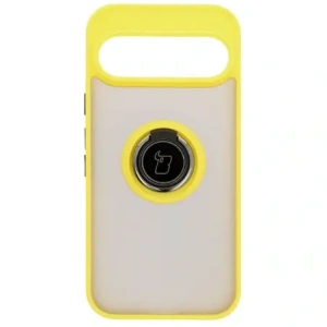 Kup Etui z uchwytem na palec Bizon Case Hybrid Ring do Google Pixel 9 / 9 Pro przydymione z żółtą ramką - BIZ7058 - {ean13} - Sklep Home Screen