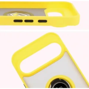 Kup Etui z uchwytem na palec Bizon Case Hybrid Ring do Google Pixel 9 / 9 Pro przydymione z żółtą ramką - BIZ7058 - {ean13} - Sklep Home Screen