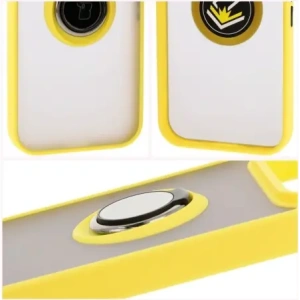 Kup Etui z uchwytem na palec Bizon Case Hybrid Ring do Google Pixel 9 / 9 Pro przydymione z żółtą ramką - BIZ7058 - {ean13} - Sklep Home Screen