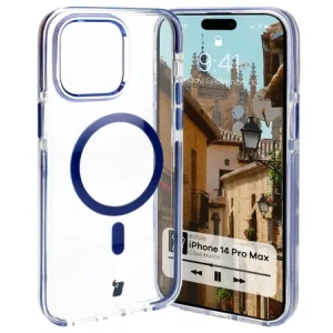 Kup Etui z pierścieniem magnetycznym Bizon Case Marco do Apple iPhone 14 Pro Max przezroczyste z niebieską ramką - BIZ7074 - {ean13} - Sklep Home Screen