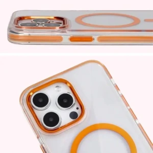 Kup Bizon Case Marco Apple iPhone 15 Pro Max clear cu ramă portocalie - BIZ7076 - {ean13} - Sklep Home Screen