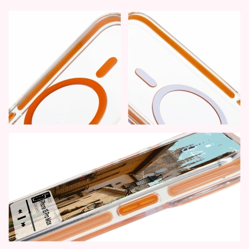 Buy Bizon Case Marco Apple iPhone 15 Pro Max clear with orange frame - BIZ7076 - {ean13} - Home Screen Store Europe