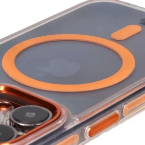 Kup Etui z pierścieniem magnetycznym Bizon Case Marco do Apple iPhone 15 Pro przezroczyste z pomarańczową ramką - BIZ7077 - {ean13} - Sklep Home Screen