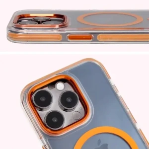 Kup Etui z pierścieniem magnetycznym Bizon Case Marco do Apple iPhone 15 Pro przezroczyste z pomarańczową ramką - BIZ7077 - {ean13} - Sklep Home Screen