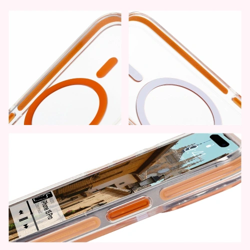 Kup Bizon Case Marco Apple iPhone 15 Pro clar cu ramă portocalie - BIZ7077 - {ean13} - Sklep Home Screen