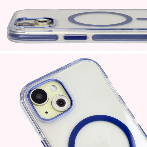 Kup Etui s magnetickým kroužkem Bizon Case Marco pro Apple iPhone 15 průhledné s modrým rámem - BIZ7079 - {ean13} - Sklep Home Screen
