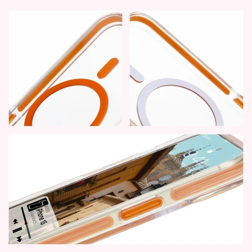 Buy Bizon Case Marco Apple iPhone 15 clear with orange frame - BIZ7080 - {ean13} - Home Screen Store Europe