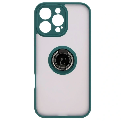 Kup Etui z uchwytem na palec Bizon Case Hybrid Ring do Apple iPhone 16 Pro Max kouřové s tmavě zeleným rámečkem - BIZ7081 - {ean13} - Sklep Home Screen