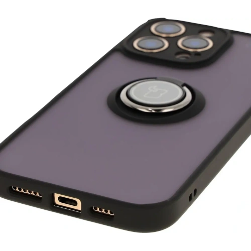 Buy Bizon Case Hybrid Ring Apple iPhone 16 Pro Max smoky with a black frame - BIZ7082 - {ean13} - Home Screen Store Europe