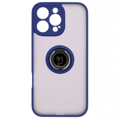 Kup Etui z uchwytem na palec Bizon Case Hybrid Ring do Apple iPhone 16 Pro Max przydymione z granatową ramką - BIZ7084 - {ean13} - Sklep Home Screen