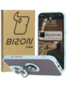 Etui z uchwytem na palec Bizon Case Hybrid Ring do Apple iPhone 16 Pro Max kouřové s jasně modrým rámečkem